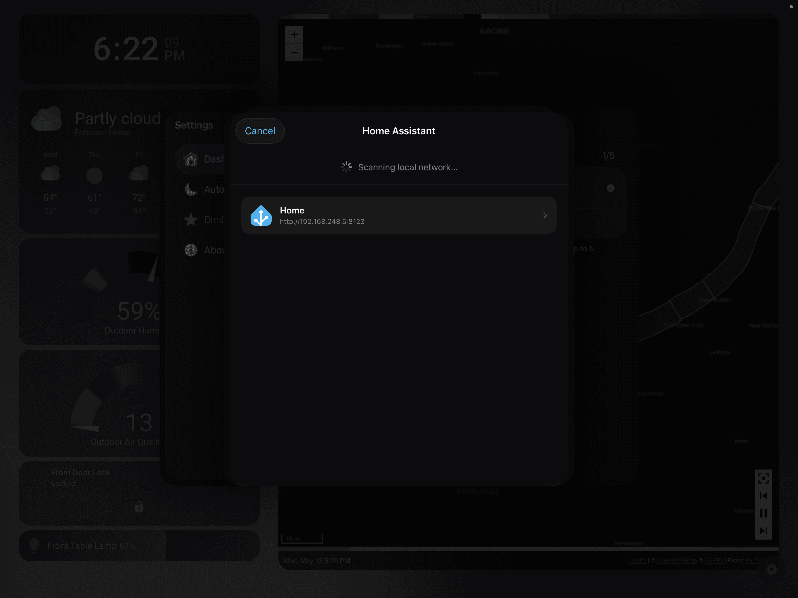 Home Assistant discovery in DimDash